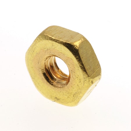 Prime-Line Machine Screw Nut, #4-40, Brass, Brass, 100 PK 9073947